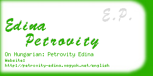 edina petrovity business card